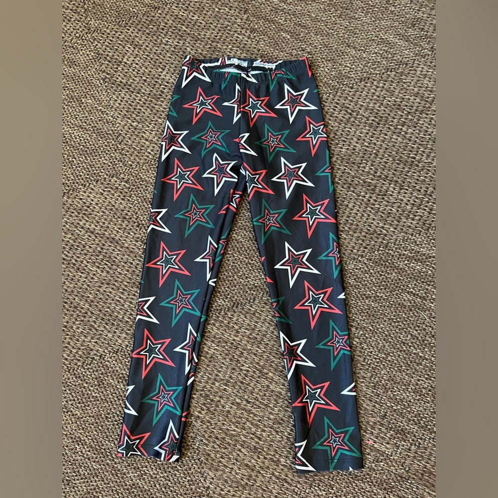 GOLDSHEEP Red/Green/Black Stars Kid’s NEW Legginga Sz S